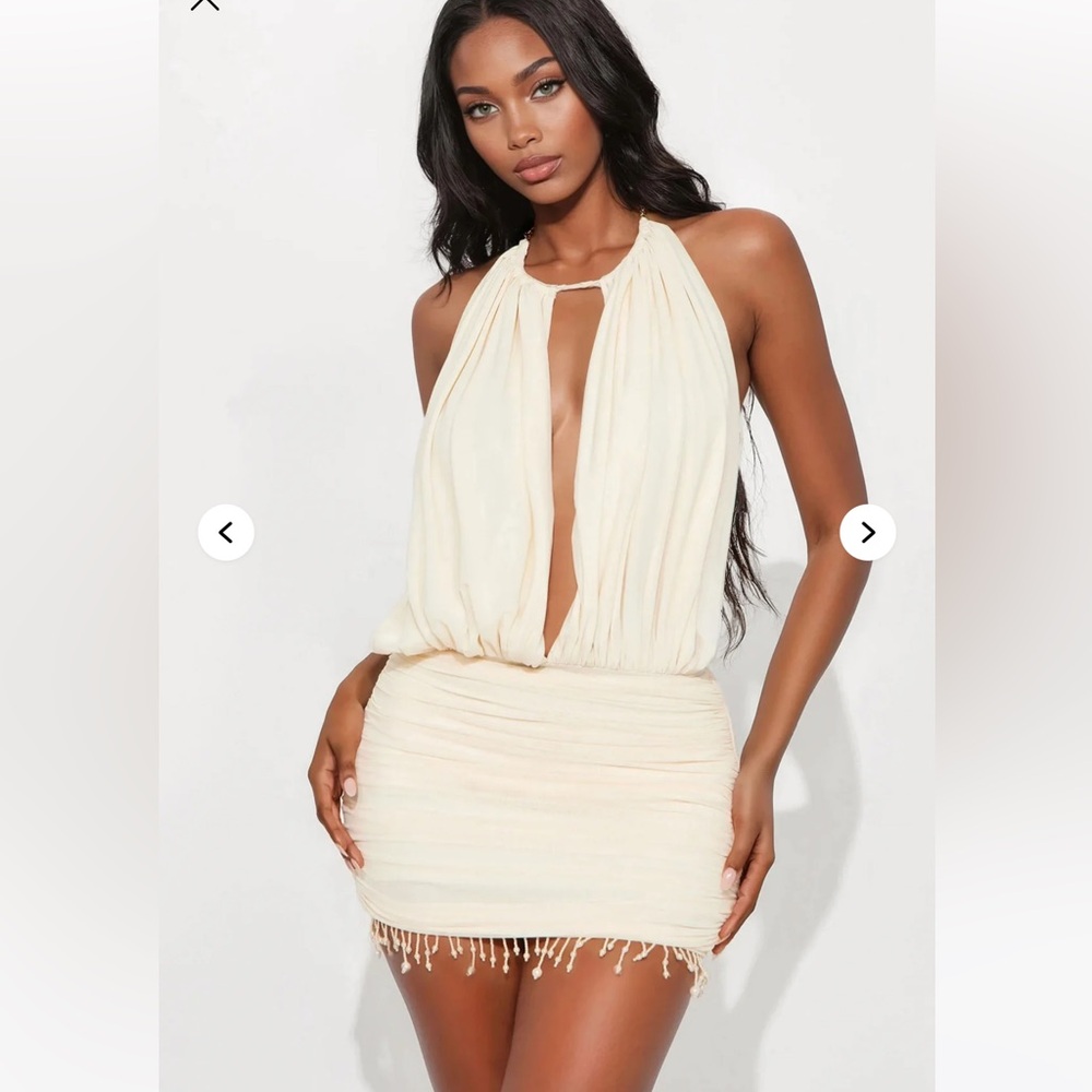 Soft Embrace Backless Skirt Set - Cream